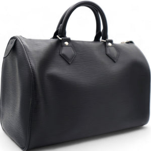 Noir Epi Leather Speedy 35 Bag