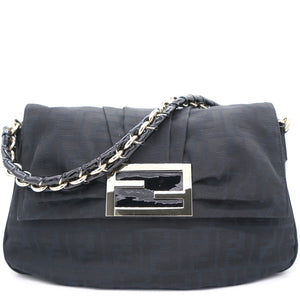 Black Zucca Mia Flap Shoulder Bag