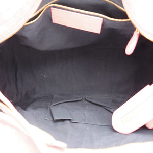 Pink Lambskin Leather Giant 12 Gold Motorcycle City Bag