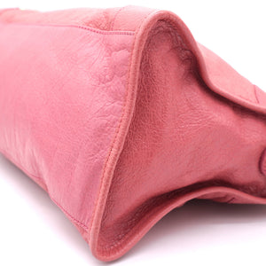 Pink Lambskin Leather Giant 12 Gold Motorcycle City Bag