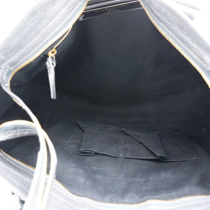 Grey Lambskin Leather Motorcycle City Bag