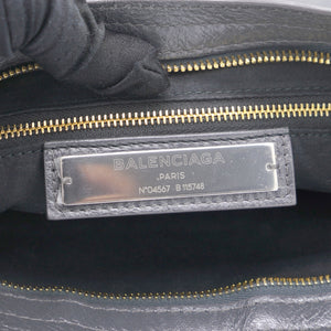 Grey Lambskin Leather Motorcycle City Bag