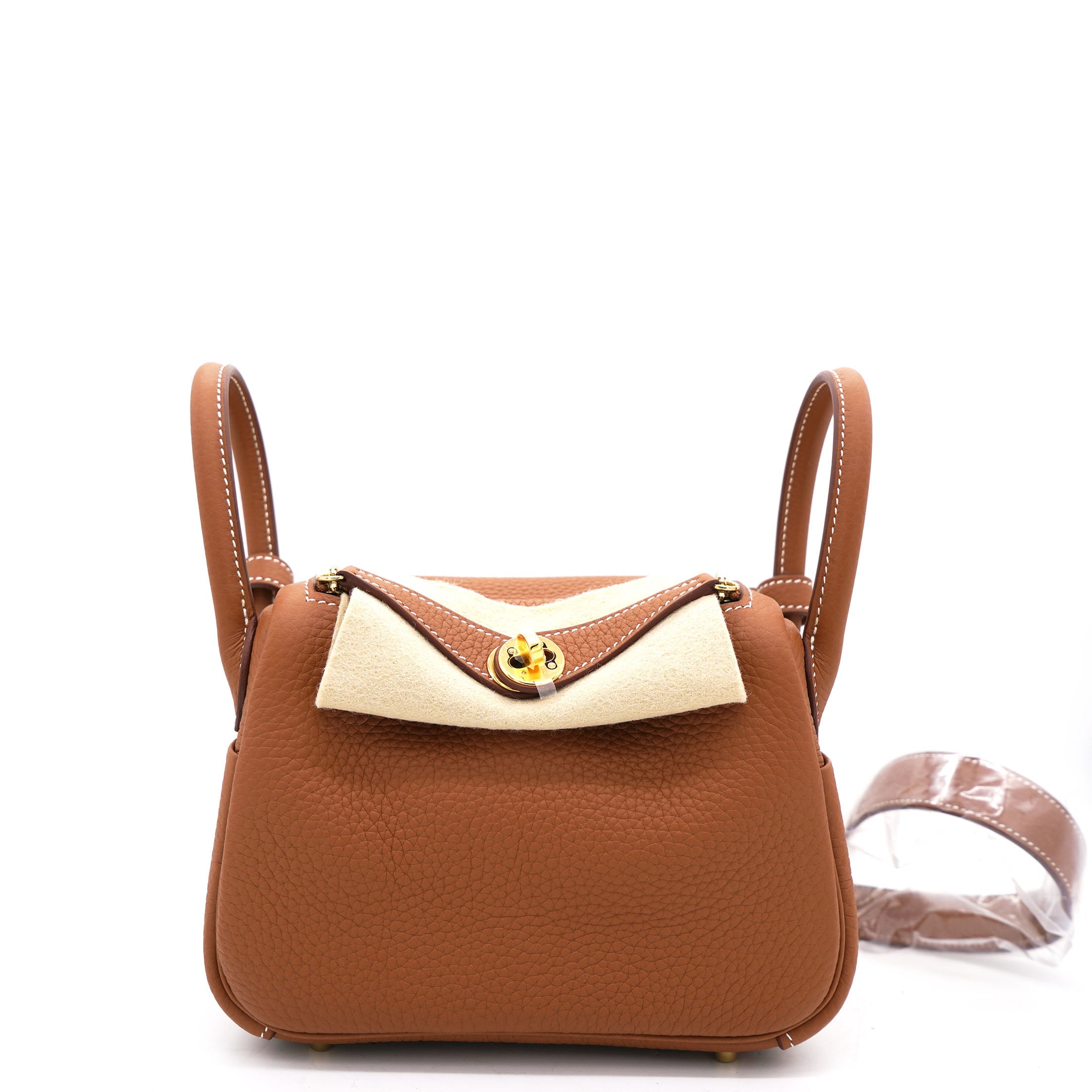 Gold Clemence Leather Mini Lindy 20 Bag