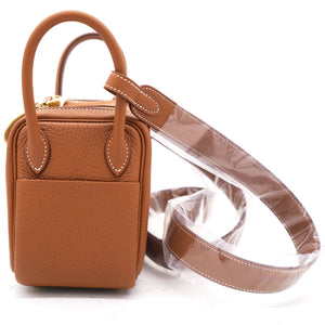 Gold Clemence Leather Mini Lindy 20 Bag