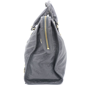 Grey Lambskin Leather Motorcycle City Bag