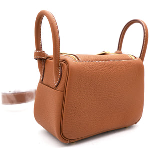 Gold Clemence Leather Mini Lindy 20 Bag