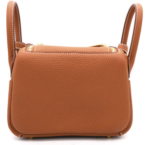 Gold Clemence Leather Mini Lindy 20 Bag