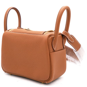 Gold Clemence Leather Mini Lindy 20 Bag