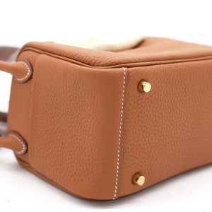 Gold Clemence Leather Mini Lindy 20 Bag