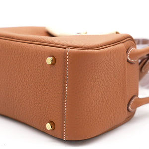Gold Clemence Leather Mini Lindy 20 Bag