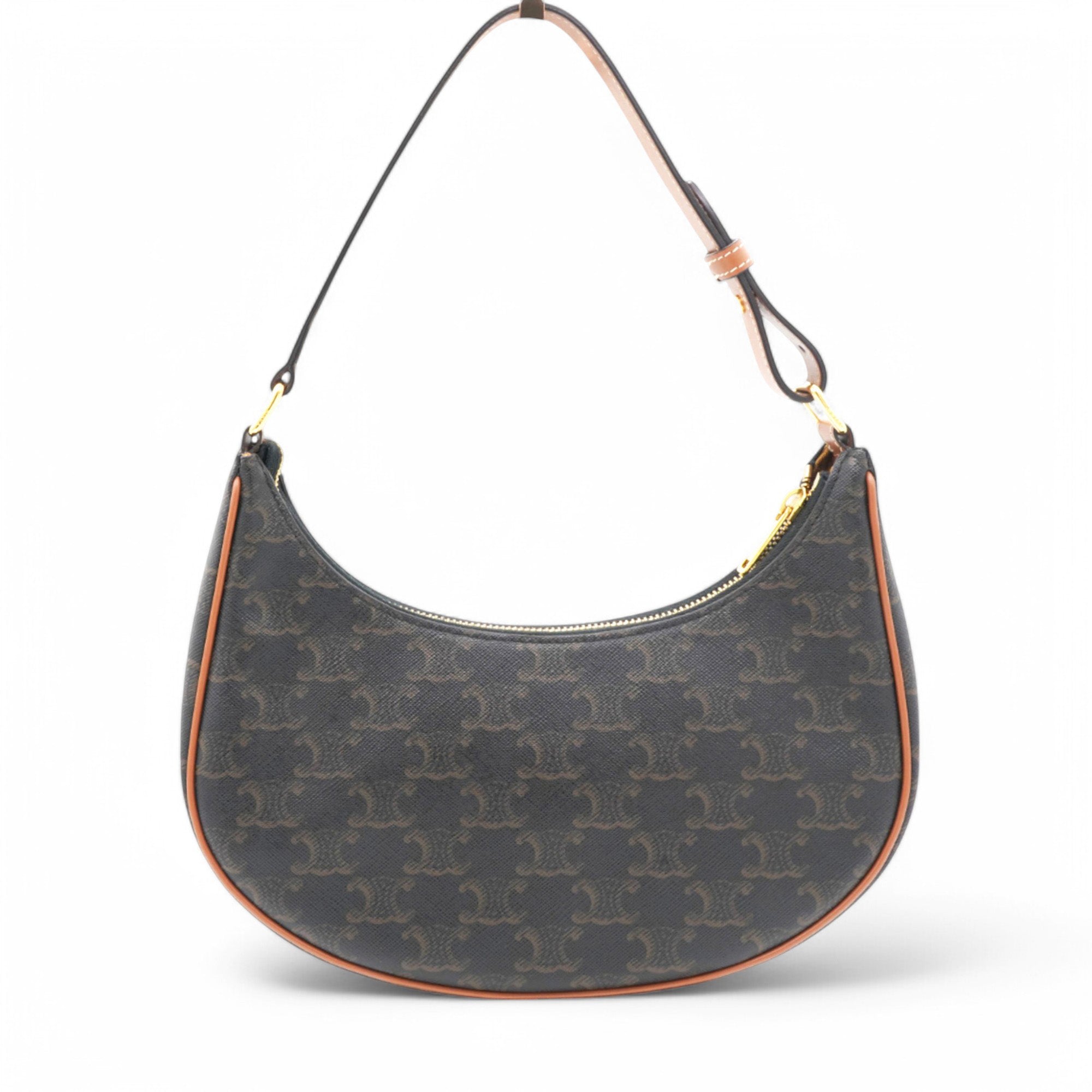Triomphe Canvas Ava Shoulder Bag Tan Brown