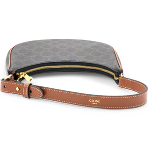 Triomphe Canvas Ava Shoulder Bag Tan Brown