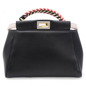 Mini Peekaboo Nappa Leather with braided Handle Black