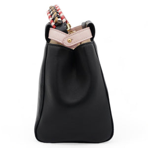 Mini Peekaboo Nappa Leather with braided Handle Black