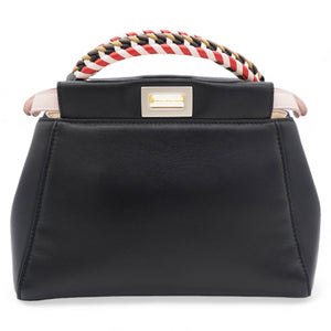 Mini Peekaboo Nappa Leather with braided Handle Black