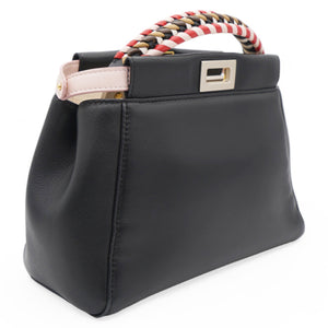 Mini Peekaboo Nappa Leather with braided Handle Black