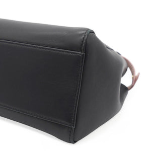 Mini Peekaboo Nappa Leather with braided Handle Black