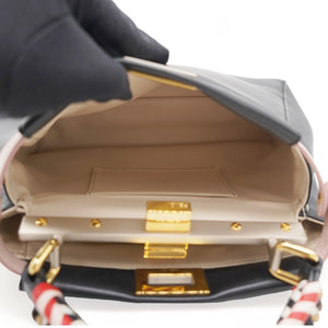 Mini Peekaboo Nappa Leather with braided Handle Black
