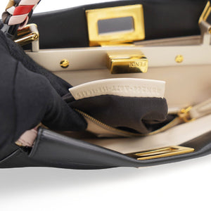 Mini Peekaboo Nappa Leather with braided Handle Black