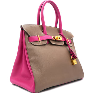 Birkin 30 Goatskin Special Order Etoupe/Rose Purple