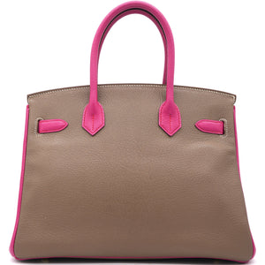 Birkin 30 Goatskin Special Order Etoupe/Rose Purple