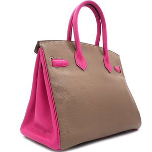 Birkin 30 Goatskin Special Order Etoupe/Rose Purple