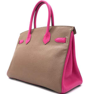 Birkin 30 Goatskin Special Order Etoupe/Rose Purple