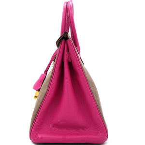 Birkin 30 Goatskin Special Order Etoupe/Rose Purple