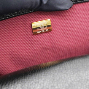 Small Flap Bag Black Shiny Grained Calfskin Brushed Gold Hardware