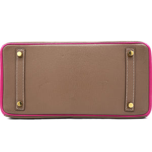 Birkin 30 Goatskin Special Order Etoupe/Rose Purple