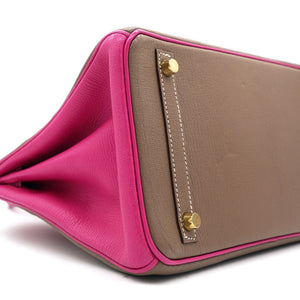 Birkin 30 Goatskin Special Order Etoupe/Rose Purple