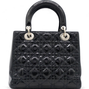 Patent Cannage Medium Lady Dior Black