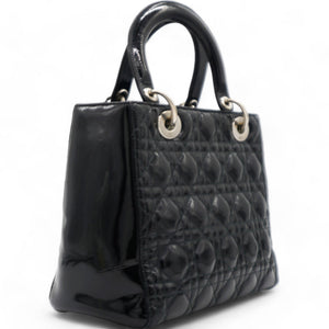 Patent Cannage Medium Lady Dior Black
