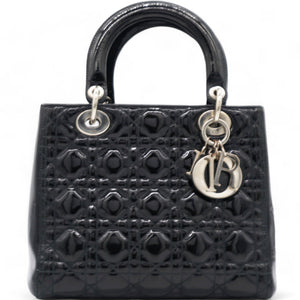 Patent Cannage Medium Lady Dior Black