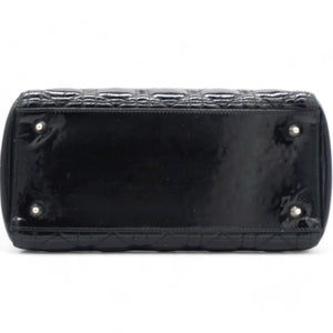 Patent Cannage Medium Lady Dior Black