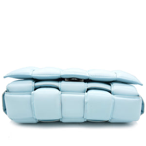Blue Padded Leather Cassette Crossbody Bag