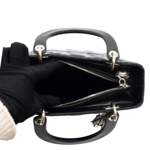 Patent Cannage Medium Lady Dior Black