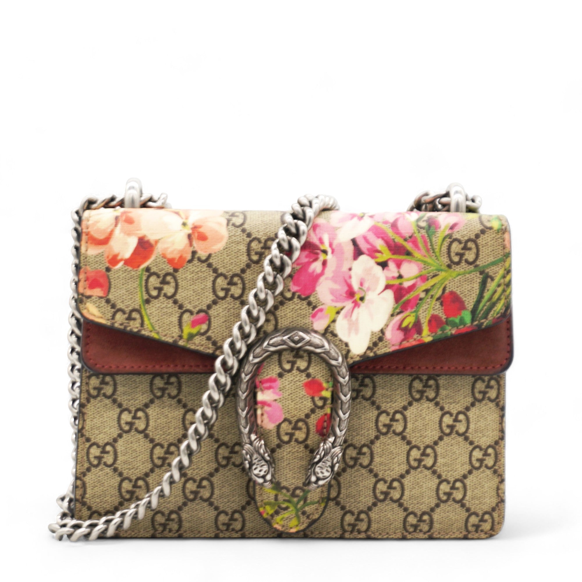 GG Supreme Monogram Blooms Small Dionysus Shoulder Bag Beige Multicolor Dry Rose