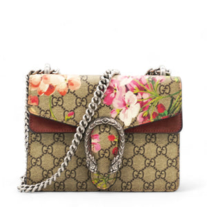 GG Supreme Monogram Blooms Small Dionysus Shoulder Bag Beige Multicolor Dry Rose