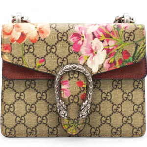 GG Supreme Monogram Blooms Small Dionysus Shoulder Bag Beige Multicolor Dry Rose