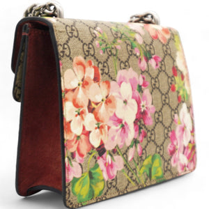 GG Supreme Monogram Blooms Small Dionysus Shoulder Bag Beige Multicolor Dry Rose