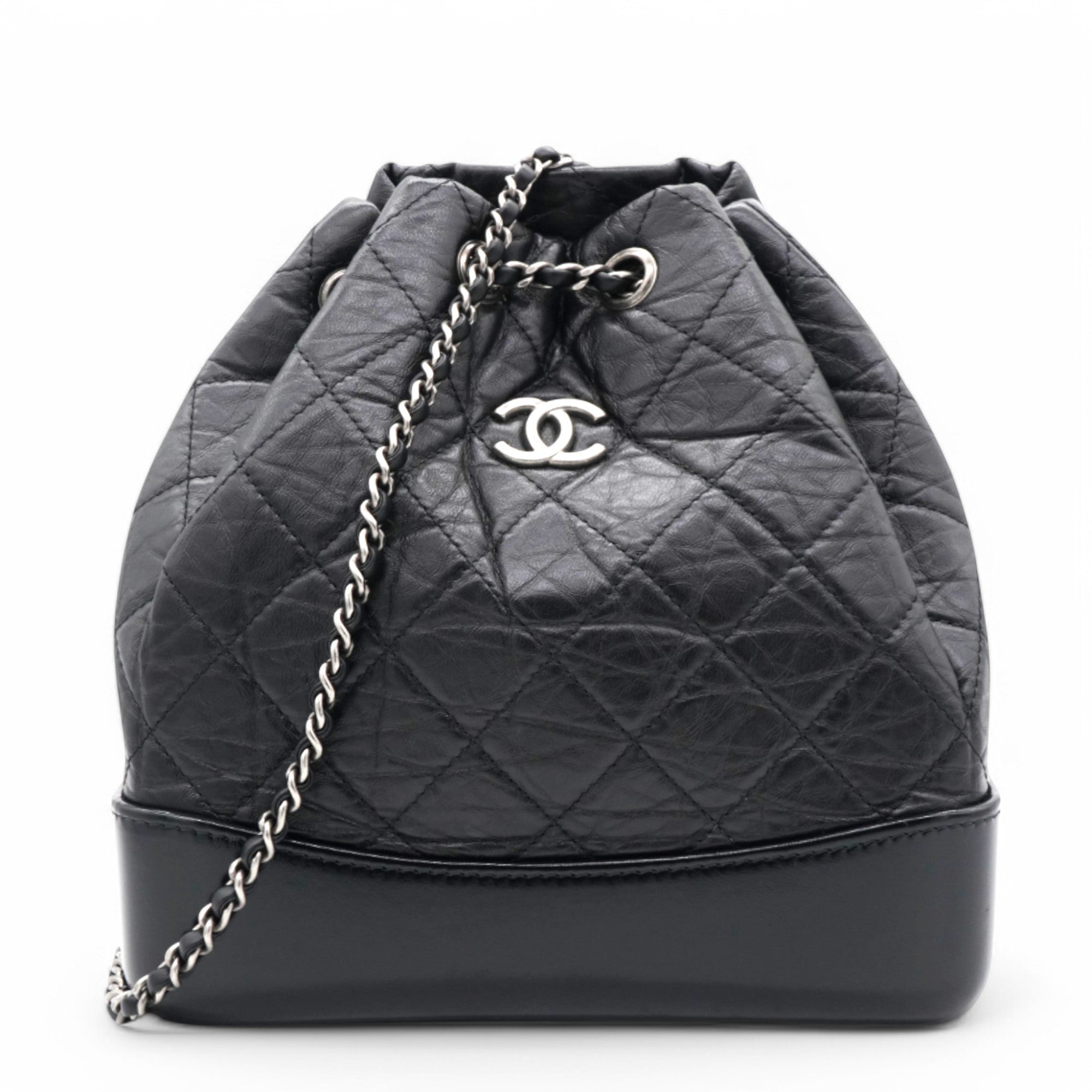 Aged Quilted Gabrielle Backpack Black