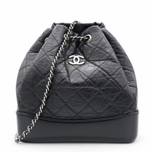 Aged Quilted Gabrielle Backpack Black