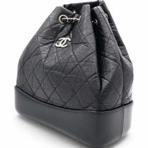 Aged Quilted Gabrielle Backpack Black