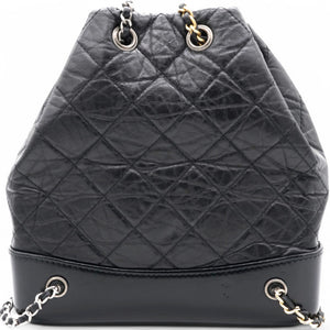 Aged Quilted Gabrielle Backpack Black