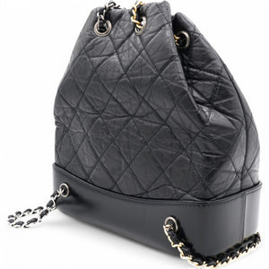 Aged Quilted Gabrielle Backpack Black