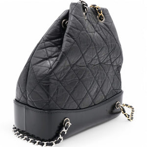 Aged Quilted Gabrielle Backpack Black