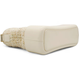 Tweed Calfskin Quilted Medium Gabrielle Hobo White