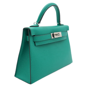Green Epsom Leather Gold Hardware Mini II Kelly Bag