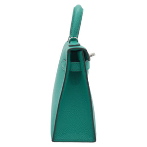 Green Epsom Leather Gold Hardware Mini II Kelly Bag